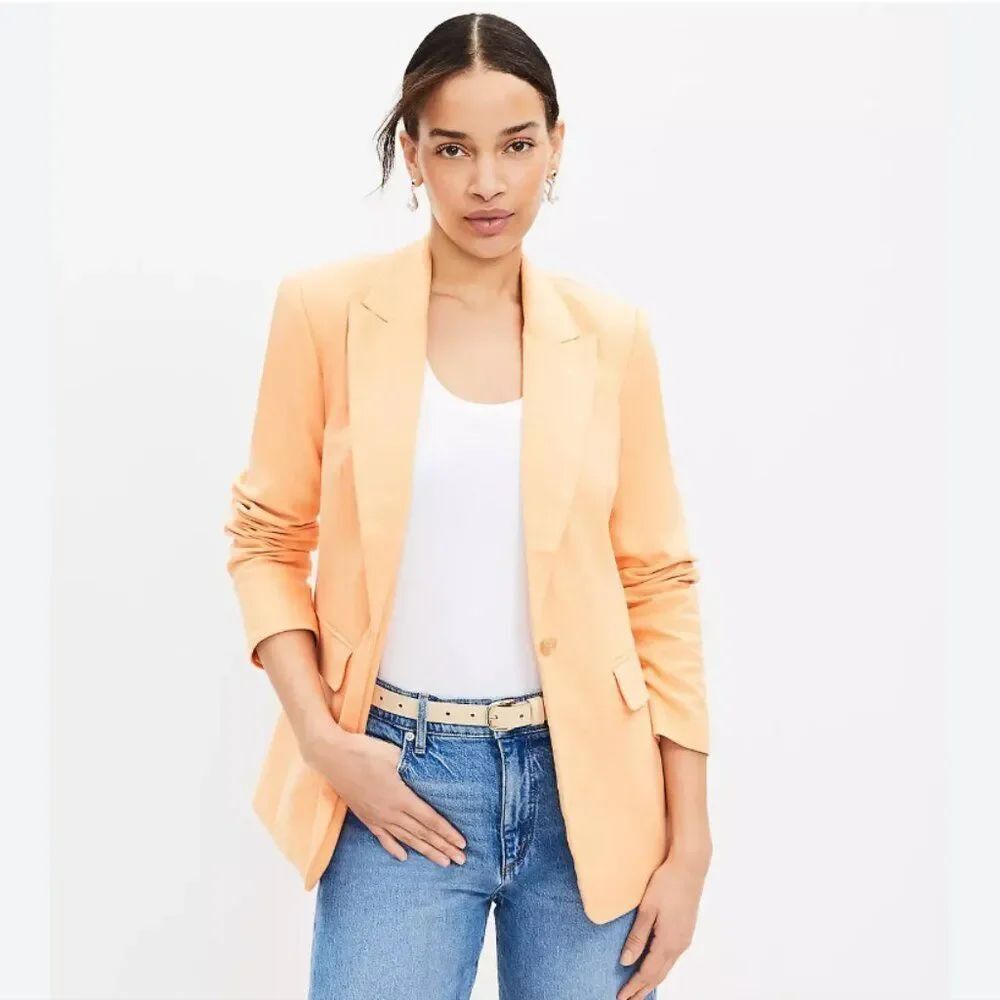 LOFT Cotton Linen Modern Blazer - Size 12 Petite - NWT